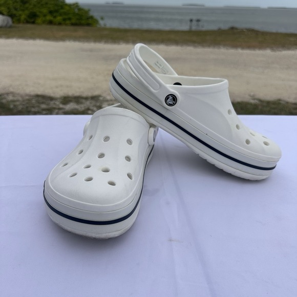 CROCS Bayaband Clogs White Men 8 Women 10 Comfy Walking Streetwear EUC - Picture 4 of 7